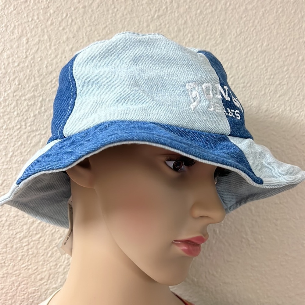 Bongo Patchwork Bucket Hat Jean Denim Vintage Uni… - image 4